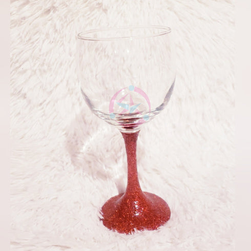 Glittered Wine Glass & Bottle Set
